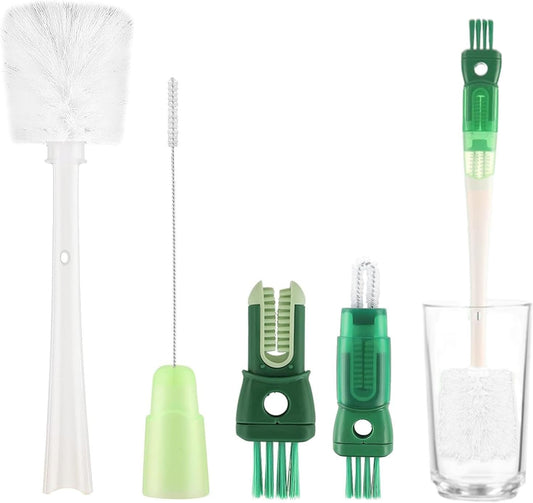 Water Bottle Cleaner Brush,5-in-1 Bottle Scrubber Brush for Cleaning Bottles Set