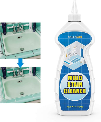 FOLLOWIN Mold and Mildew Remover Gel, Household Stain Cleaner for Washing Machine Seal, Bathroom Grout, Shower Tile, Kitchen Sink, Silicone Caulk - Non-Drip, Deep-Penetrating Formula, 16 oz