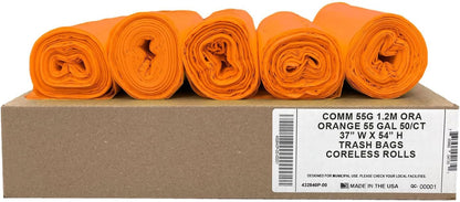 Ultrasac Heavy Duty 55 Gallon Clear Trash Bags - (Value 50 Pack) - 1.2 MIL equivalent Industrial Strength Plastic 37" x 54" for 50-55 Gal Cans -Fits Toter, Rubbermaid Brute, Carlislie Bronco etc.