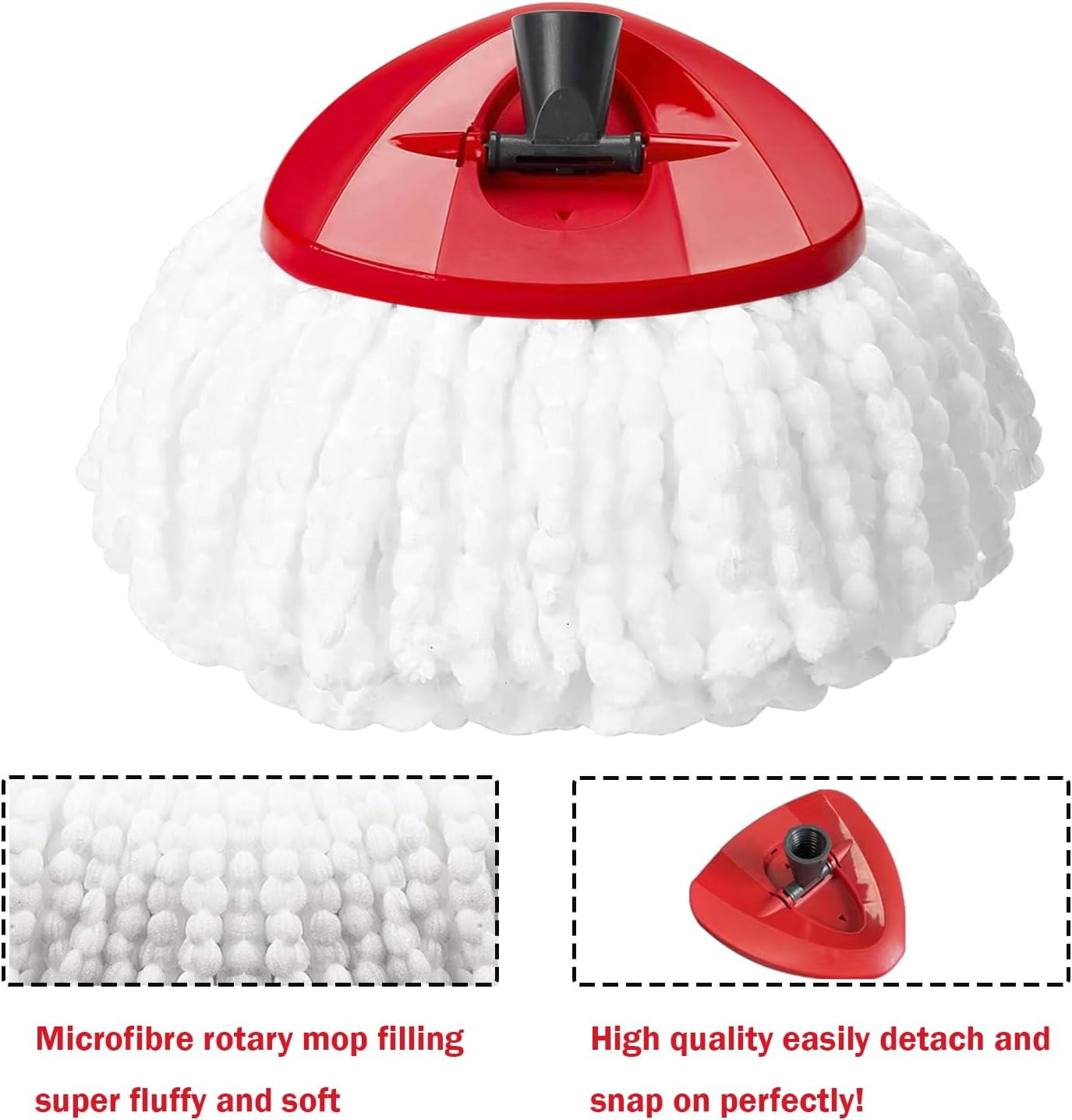 4 Pack Spin Mop Replacement Head Mop Refill Compatible with Oceda Triangle Swivel Mops Microfiber Swivel Mop Refill,Deep Clean,Machine Washable and Easy to Replace