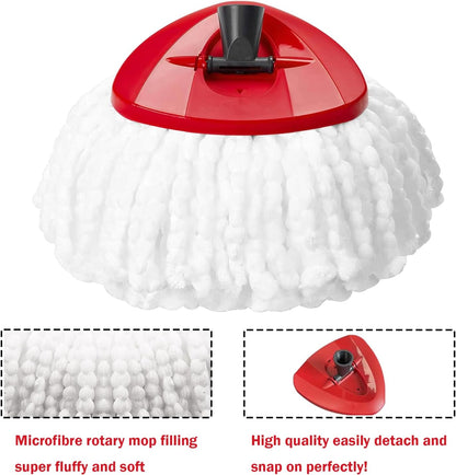 4 Pack Spin Mop Replacement Head Mop Refill Compatible with Oceda Triangle Swivel Mops Microfiber Swivel Mop Refill,Deep Clean,Machine Washable and Easy to Replace