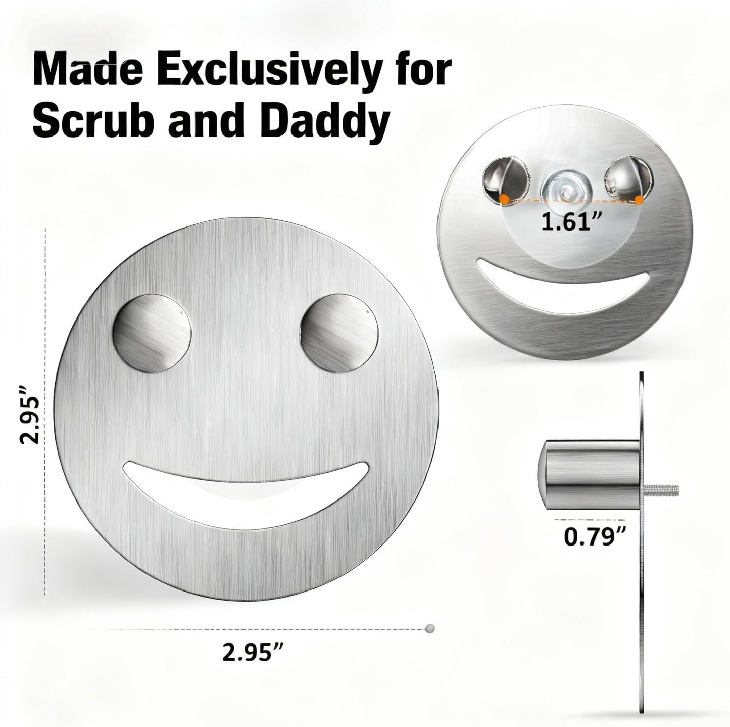 Yoshiky Stainless Steel Smiley Face Dish Sponge Holder, Silver Sink Caddy Organizer Storage with Suction Cup for Kitchen, Kitchen Sink Accessories Decor Scrubber Holder with Gift Box
