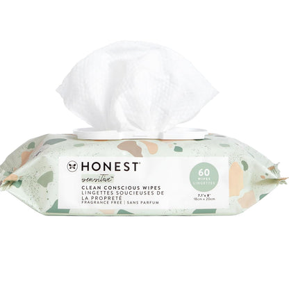The Honest Company Hypoallergenic Multi-Use Baby Wipes for Sensitive Baby Skin, Rose Blossom, 60 Count