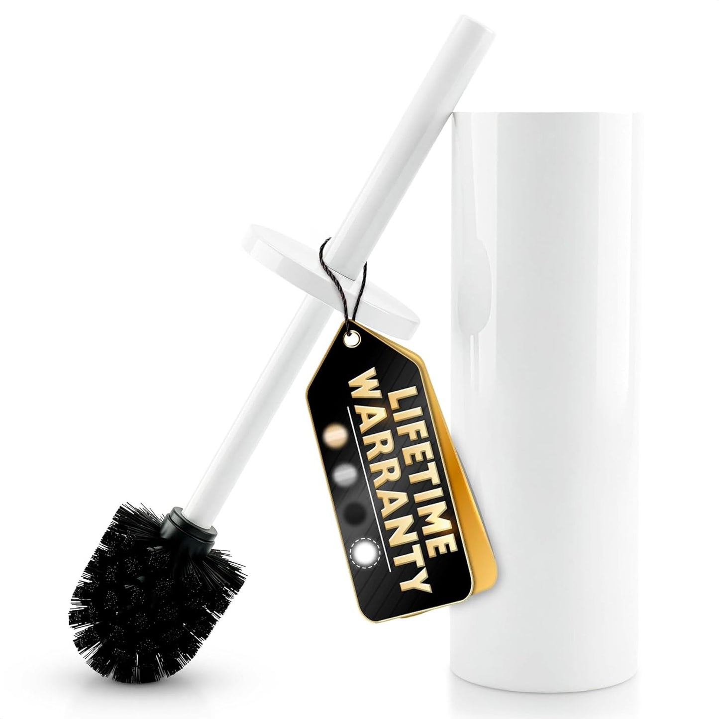 Stylish Stainless Steel Toilet Brush and Holder Set - Silver Toilet Bowl Brush and Holder with Splash Cover, Sturdy Bristles, Corrosion & Scratch Resistant - Elegant Design, Effective Deep Cleaning