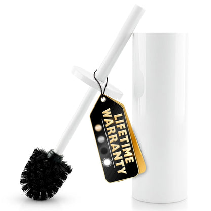Stylish Stainless Steel Toilet Brush and Holder Set - Silver Toilet Bowl Brush and Holder with Splash Cover, Sturdy Bristles, Corrosion & Scratch Resistant - Elegant Design, Effective Deep Cleaning