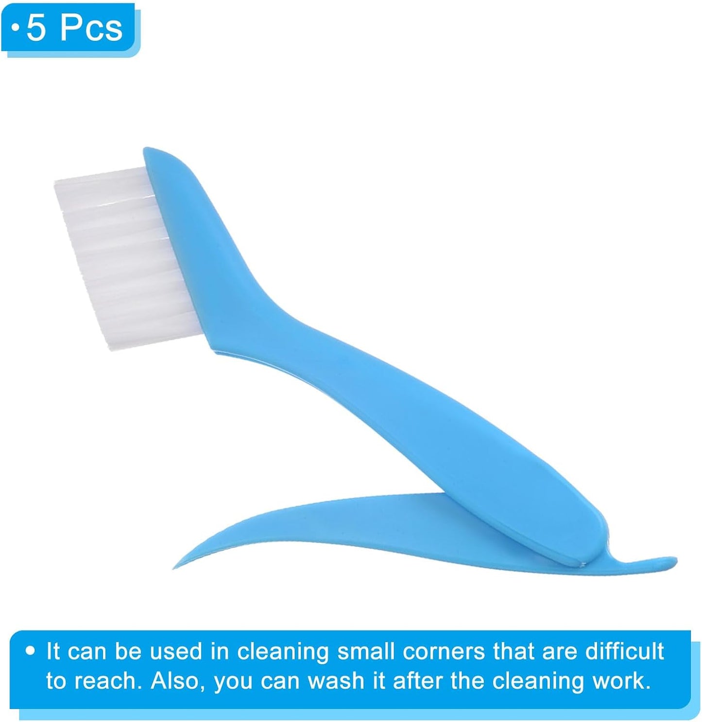 PATIKIL Mini Cleaner Duster, 5Pcs Folding Brush Car Vent Cleaner Brush Window Blind Tool for Automotive Car Air Conditioner Vent Fan Keyboard Shutter, Blue