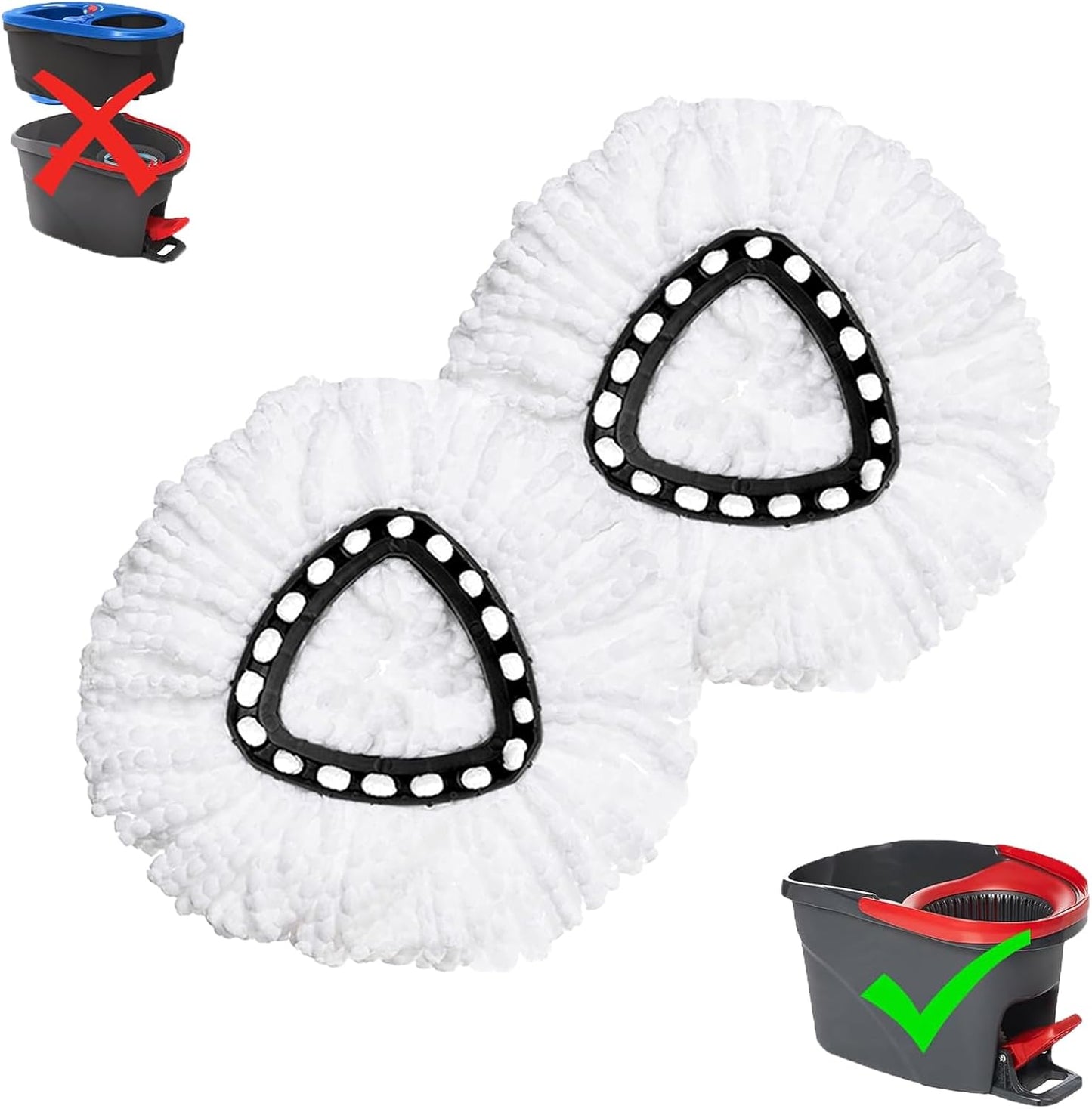 4 Pack Mop Replacement Heads for O-Ceda EasyWrin Spin Mop, Microfiber Spin Mop Refills, Easy Cleaning Mop Head Replacement