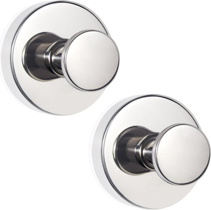 ZESLMG Adhesive Hooks for Shower, Chrome Self Sticky Hooks for Glass Window Kitchen Wall, Removable Bath Robe Loofah Door Wreath Coat Towel Hook No Damage for Hanging, 4 Pack