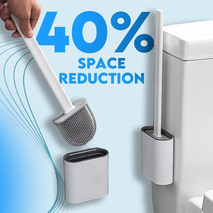 Modern Minimalist Silicone Black Toilet Brush with Holder - Pack of 2 Toilet Bowl Brush Set - Self-Cleaning & Splash-Free, Easy-Rinse Design with Wall Mounted Holder Bathroom Accessory.