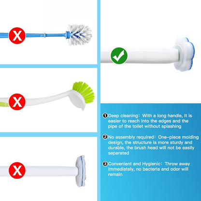 Topo Bear Disposable Toilet Bowl Brush with 40 Toilet Wand Refills, Toilet Bowl Cleaner Wands, Toilet Cleaning System Starter Kit