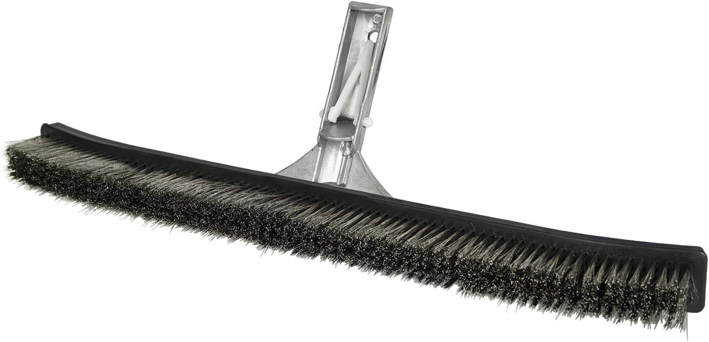 Poolmaster 5-Inch Stainless Steel Pool Algae Detail Brush, Heavy-Duty Aluminum Back, for Gunite Concrete Pools and Spas, Small Narrow Head for Corners, Steps and Tight Areas