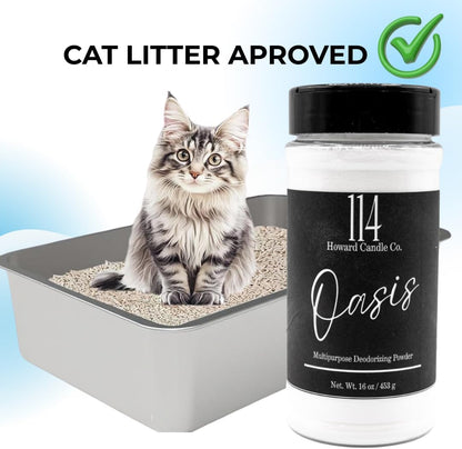 Carpet Deodorizer & Freshener Powder - Upholstery, Couch & Rug Odor Eliminator for Strong Odor & Pet Urine | Baking Soda Formula | Tropical Oasis Scent | Safe for Kids & Pets | 1-1-4 Howard Candle Co.