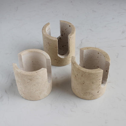 Natural Travertine Marble Sponge Holder for Kitchen Sink, Drying Rack, Compact Sink Caddy Organizer - Calacatta Viola Marble