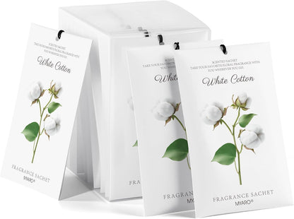 MYARO 12 Pack Fresh Linen Scented Sachets for Drawer, Closet & Car Air Freshener Bags | Odor Eliminator & Fabric Refresher | Crisp, Clean Home Fragrance Gift Set