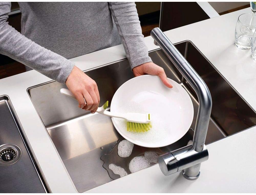 Joseph Joseph Edge Dish Brush with Integrated Sink Rest, Grey