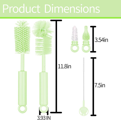 Silicone Bottle Brush Set - 5 in 1 Silicone & Nylon Bottle Cleaner BPA-Free for Owala 24oz/32oz/40oz Cup, Multifunctional Cleaning Kit for Owala/Stanley/Yeti Tumbler Cup Accessories - Blue