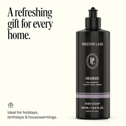 Preston Lane Luxury Dish Soap, Mayfair Scent | Plant Powered Formula with Essential Oils | Tough on Grease, Gentle on Hands | Vegan, Cruelty Free, Clean Ingredients