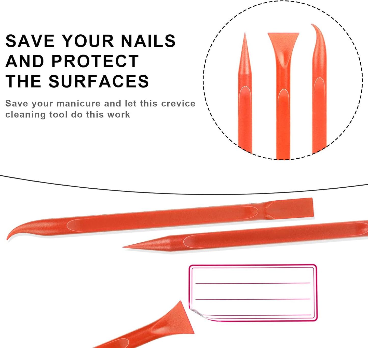 Crevice Cleaning Tool, 9 PCS Carbon Fiber Plastic Scraper Tool Car Detailing Brush Set Non-scratch Multi-purpose Scraper for Clean Small Narrow Spaces and Gaps, Remove Stickers Labels Oil Stains Dirt