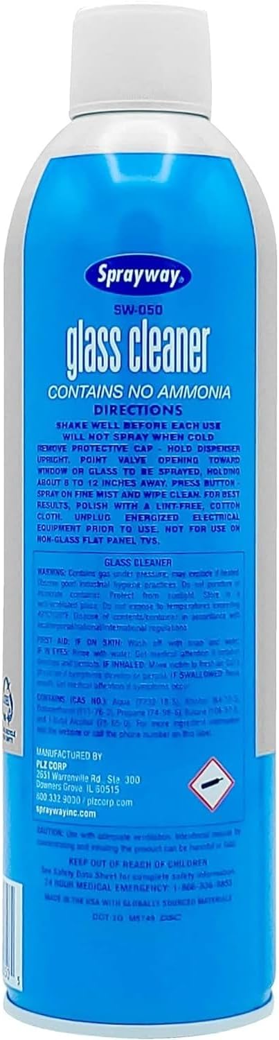 Sprayway Glass Cleaner with Foaming Spray for a Streak-Free Shine for Home and Automotive Use, 19 oz., Pack of 6