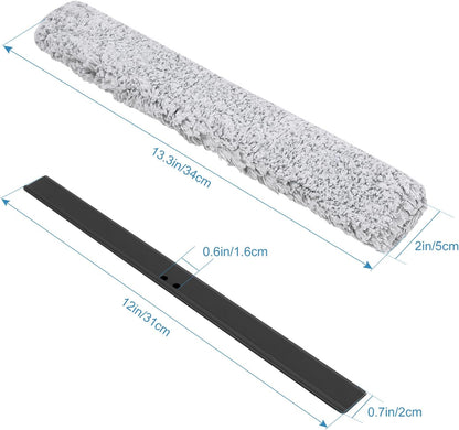 17'' - 60'' Metal Squeegee with Extension Pole for Window,Glass Door,Mirror, 12'' Wide Telescopic Shower Squeegee Cleaner with Long Handle (60'' Telescopic Pole Squeegee)