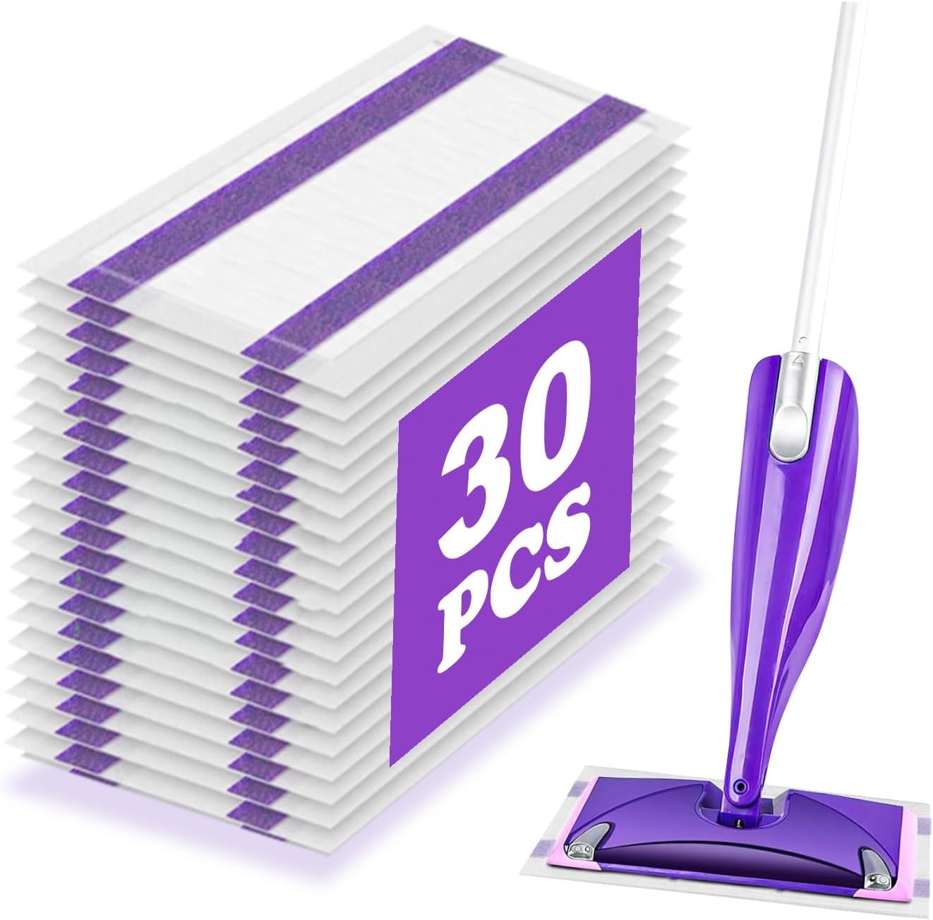 50 Pack Wet Jet Pads Compatible with Wet Jet Spray Mop, Wet Jet Refill for All Purpose Multi-Surface Hardwood Floor Cleaning, 4 Layers Thickened and Super Absorbent