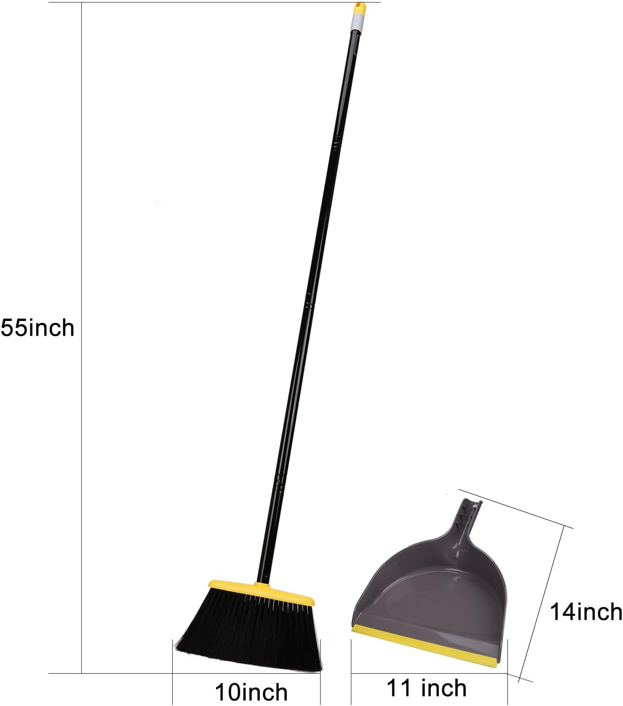Broom and Dustpan Set,IndoorBroom with Dust pan Combo Set for Home,Angle Kitchen Broom for Floor Sweeping