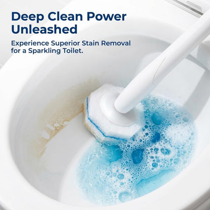 50 Count Toilet Wand Refills, Disposable Toilet Brush Refill Heads Compatible with Household Brushes Scrubbers, 3-Layer Scrubbing Pads for Quick Bathroom Toilet Bowl Cleaners Local Stock (Blue(50pcs))