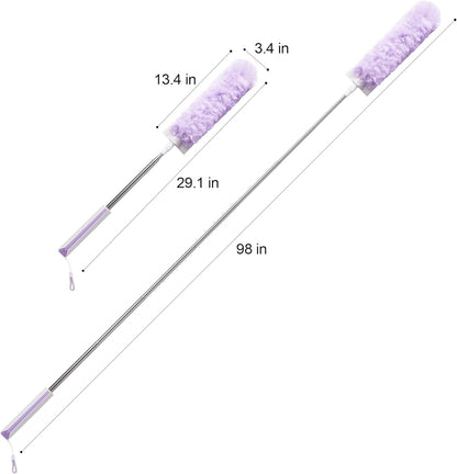 JOYMOOP Ceiling Fan Cleaner Duster and Cobweb Duster with Extension Pole, 28–98 Inch Handle and 9 Refills for High Ceilings and Furniture