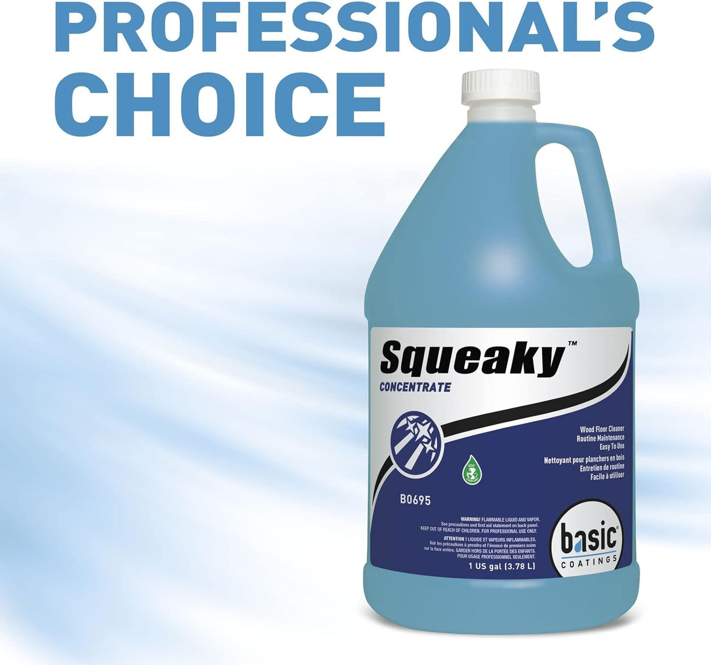 Basic Coatings Squeaky Cleaner Concentrate | Hardwood, Laminate Floor Cleaner | No Residue | Cleans Tough Dirt and Grease | 1 gal