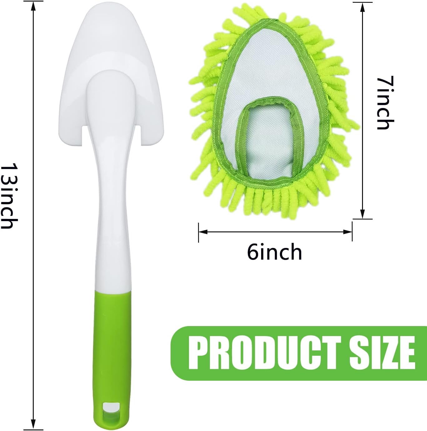 16 Inch Microfiber Duster Kit with 4 Pcs Duster Head, Feather Dsters, Washable and Reusable Duster, Wet and Dry Use, Cleaning Tools for Car,Office,Household