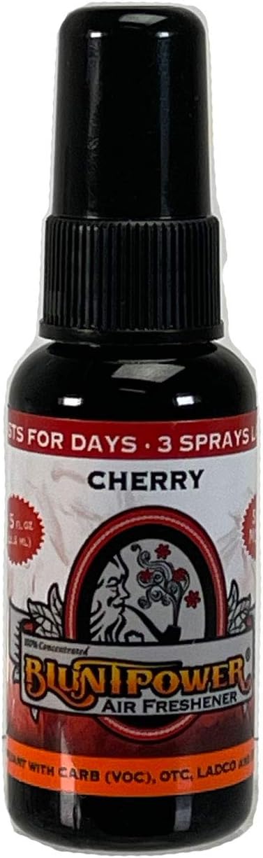 BluntPower Oil Based Concentrated Air Freshener and Oil for Diffuser - Air Freshener Spray For Room, Car, Bathroom - Concentrated Room Deodorizer & Odor Eliminator Spray - Cherry 1.5oz. (3 Pack)