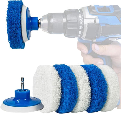 RotoScrub 7 Pack Drill Brush Set for Deep Cleaning, Scratch Resistant, Bathroom, Oven, Countertops, Sinks, Soap Scum, Tile, Boats, Patio Furniture & More