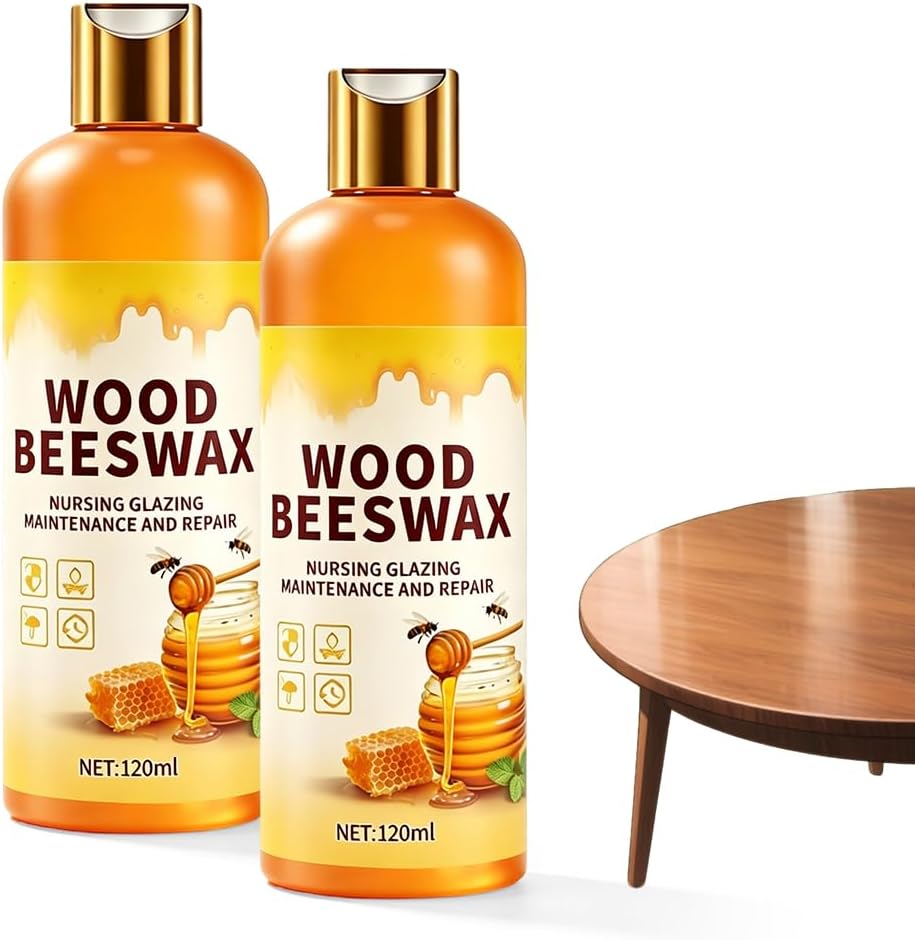 Beeswax Wood Polish, 2026 New Natural Beeswax Furniture Polish and Cleaner Micro Molecularized Essential Oil Spray Furniture Restorer for Floors Cabinets Tables (1PCS 120ML)