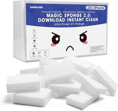Magic Sponge 10 Pack Textured Quick Series, Effortlessly Erase Scuff Marks and Stains from Multiple Surfaces with No Harsh Chemicals
