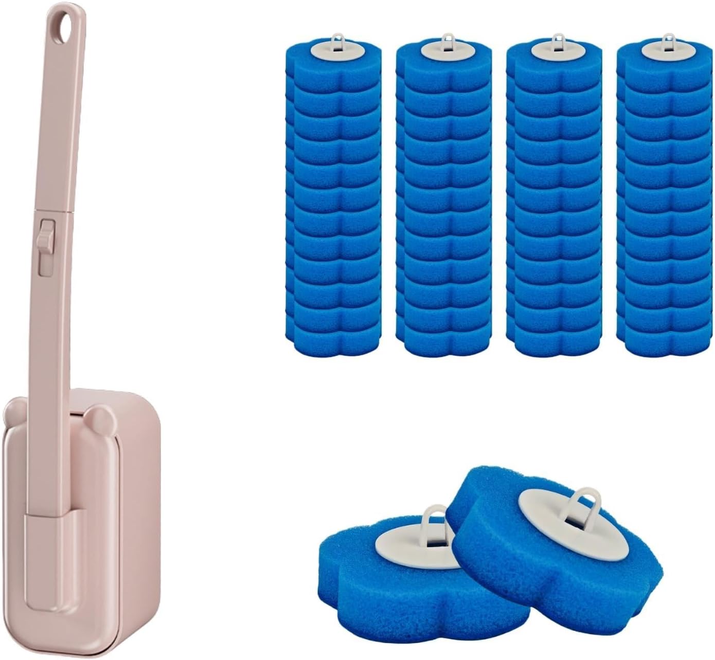 48 Count Disposable Toilet Brush Refill Pads, Disposable Toilet Bowl Wand Refills, Toilet Cleaning Refills, Toilet Scrubber Refills, Brush Head Replacement