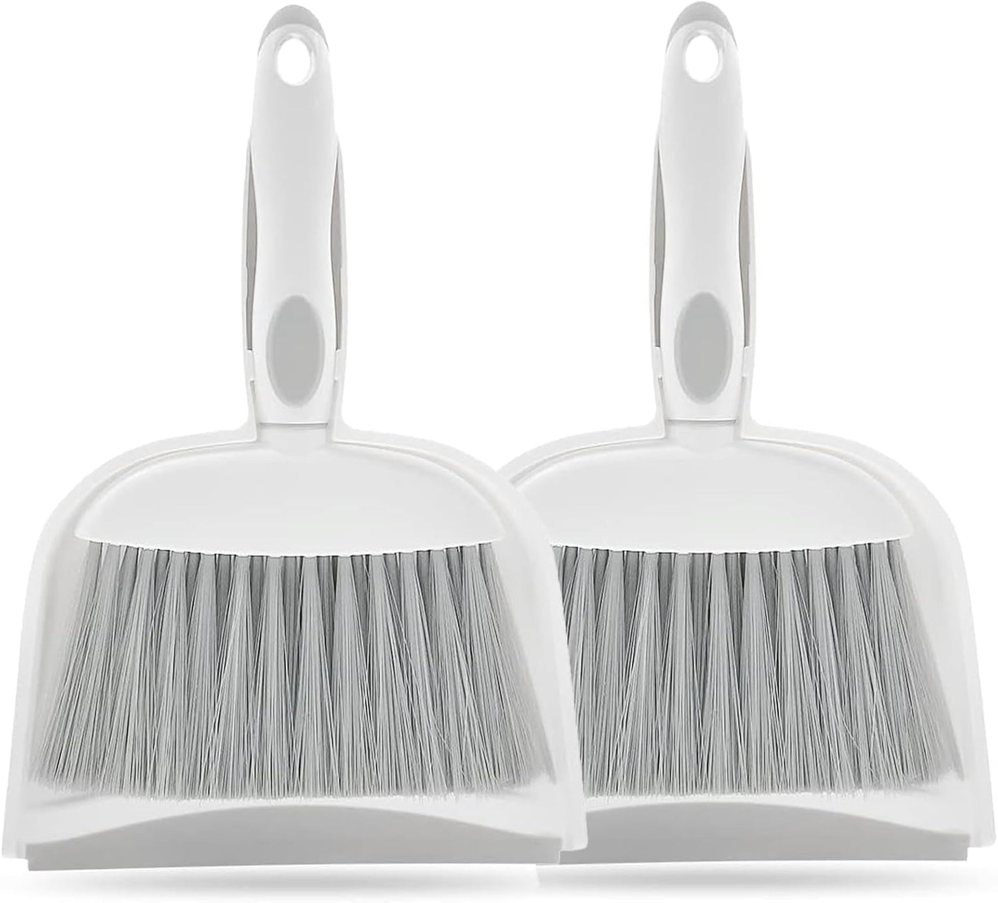 Dust pan, Small Broom and Dustpan Set, Mini Dustpan and Brush Set, Small Hand Broom with Dust Pan for Desk Table Cat Litter - Compact Hand Broom for Kitchen Counter Crumbs, RV Living Essentials (Gray)