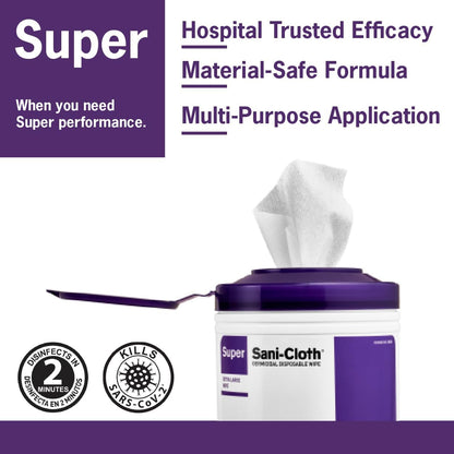 Professional Disposables Surface Disinfectant Super Sani-Cloth Wipes, 160Count