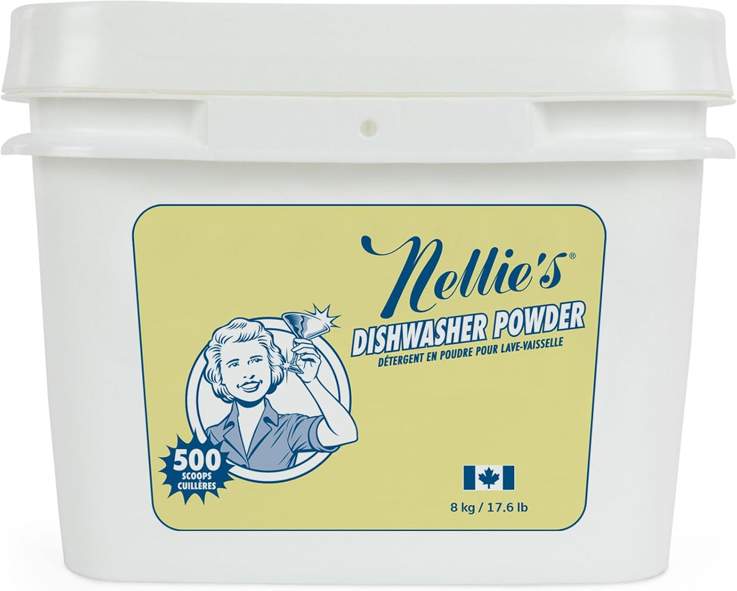 Nellie's Dishwasher Powder - 50 Load - Plant-Based Dishwasher Detergent - Septic Safe, Fragrance-Free - Easily Penetrates Grease & Food Particles - Phosphate-Free - (Made in Canada)
