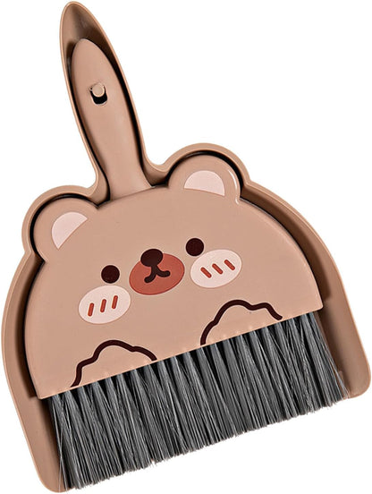 Portable Hand Broom and Dustpan Set, Cute Mini Broom and Dustpan Set with Durable Brush,Lightweight Small Dust Pan and Broom Set for Desktop Cleaning Small Space Cleaning(Rabbit)