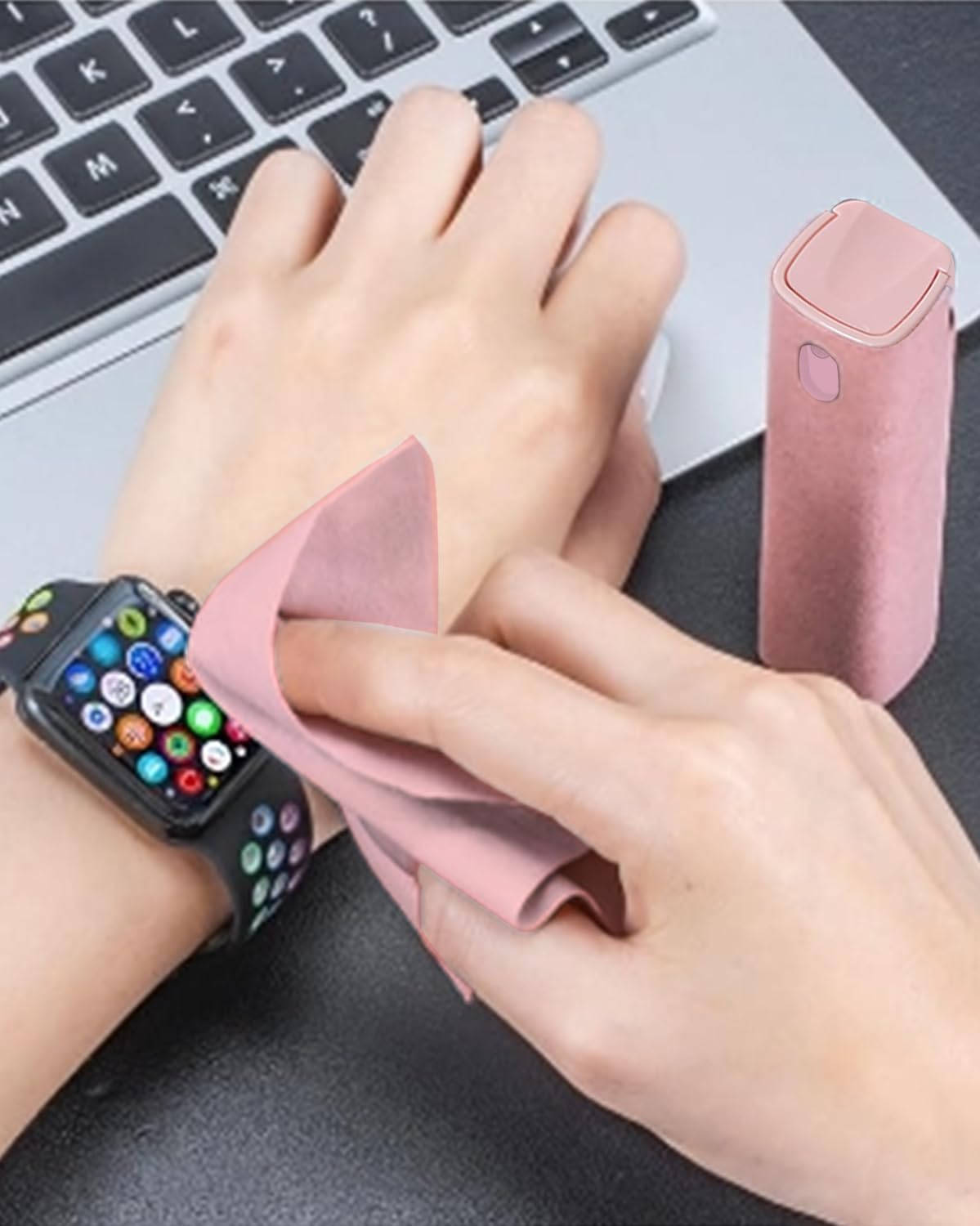 Screen Cleaner Spray and Wipe Touch Screen Cleaner for iPhone iPad Computer Laptop Tablet MacBook Cell Phone Eyeglasses（Pink）