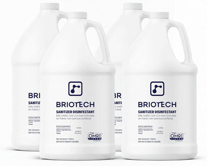 BRIOTECH Sanitizer Disinfectant Hypochlorous, Kill 99.99% of Viruses & Bacteria, Control Mold, Eliminate Odor, Gentle for Nursery & Play Rooms, Food Contact Surface Sanitizer, 1 Gallon Refill