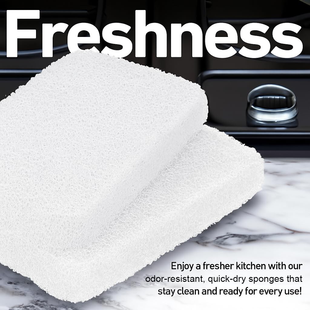 Casanero 6 Pack Silicone Dish Sponges, Heavy Duty Non Scratch Sponges for Dishwashing, Reusable Household Cleaning Sponges for Kitchen, Countertop, Bathroom, Non Stick Cookware or Car