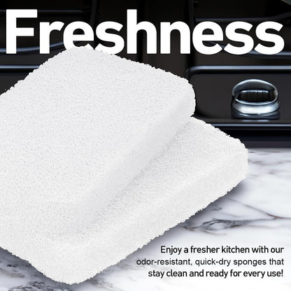Casanero 6 Pack Silicone Dish Sponges, Heavy Duty Non Scratch Sponges for Dishwashing, Reusable Household Cleaning Sponges for Kitchen, Countertop, Bathroom, Non Stick Cookware or Car