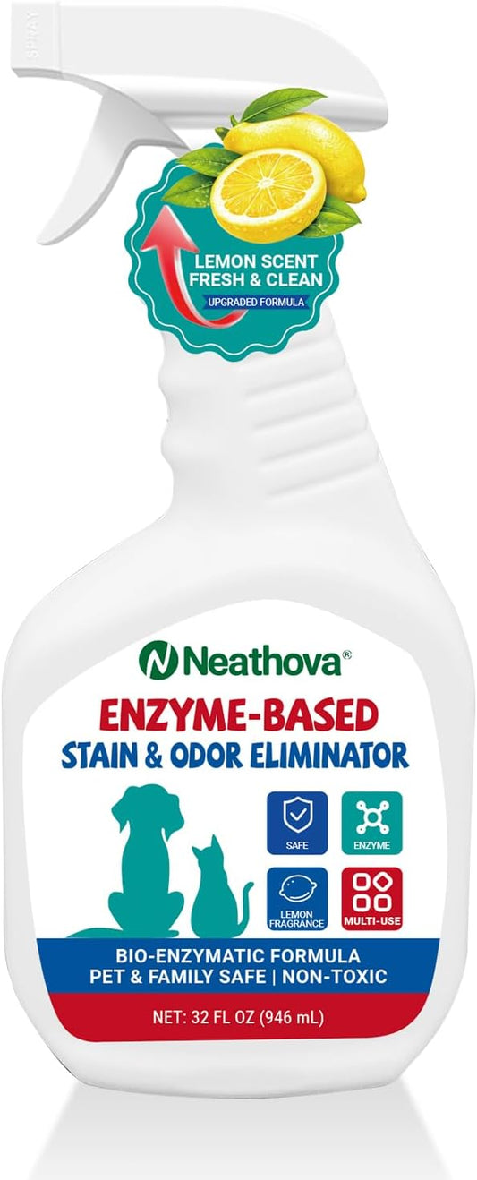 Stain & Strong Odor Eliminator, Enzyme Cleaner, Pet Odor Eliminator for Home - Carpet Stain Remover for Cats & Dog Pee - Urine Destroyer - Carpet Cleaner Spray Clear (Unscented)