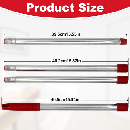 Spin Mop Handle,Mop Heads Replacements,Scrubber Mop Head and Mop Base Combo Set Compatible with Ocedar RinseClean 2-Tank Spin Mop,Mop Replace Head and Scrub Brush Set for Multi-Surface Hard Floor