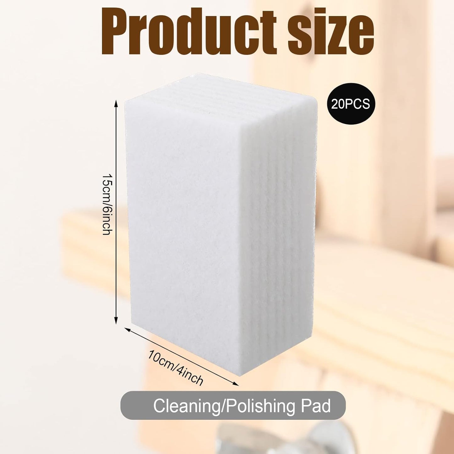 20 Pieces White Scrubbing Pad Non Scratch Scouring Pads Non Woven Scouring Sponge Multipurpose Abrasive Multi Surface Scrubber for Cleaning Polishing(4.5 x 9.8 Inch)