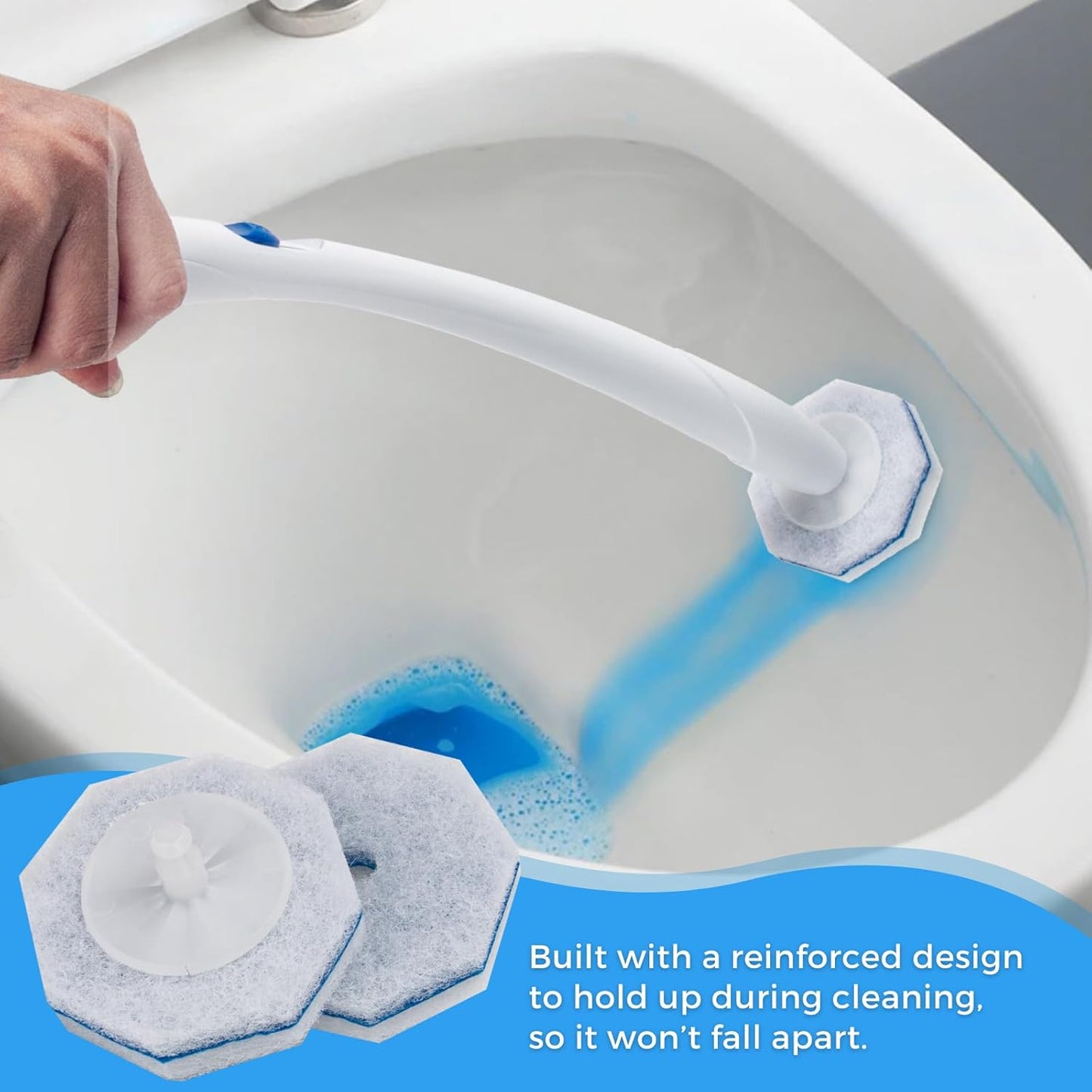 Disposable Toilet Wand Refills Compatible with Clorox Toilet Cleaning Scrubber, 60 Count Toilet Bowl Cleaner Brush Refill Pads