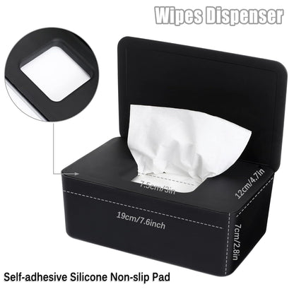 NOVWANG Wipes Dispenser, Large Capacity Baby Wipe Holder(8.3L × 4.9W × 3.9H Inches) Refillable Wipes Container with Sealing Design Baby Wet Wipes Dispenser for Bathroom Home Office Car