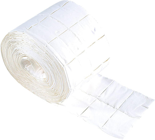 500Pcs/1 Roll Lint Free Nail Art Gel Polish Remover Cotton Pad Nail Wipe Cotton Pads Cleaner Cleaning Dust Cleaning Degreasing Nail Napkins Cotton for Women and Girls Salon Nail Art Daily