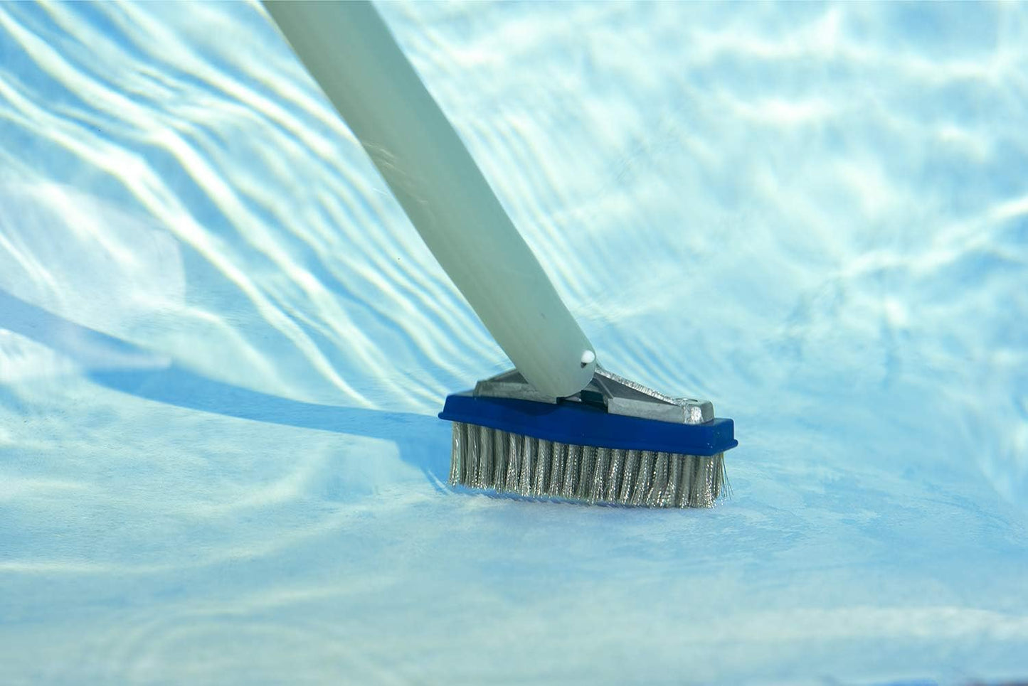 Poolmaster 5-Inch Stainless Steel Pool Algae Detail Brush, Heavy-Duty Aluminum Back, for Gunite Concrete Pools and Spas, Small Narrow Head for Corners, Steps and Tight Areas